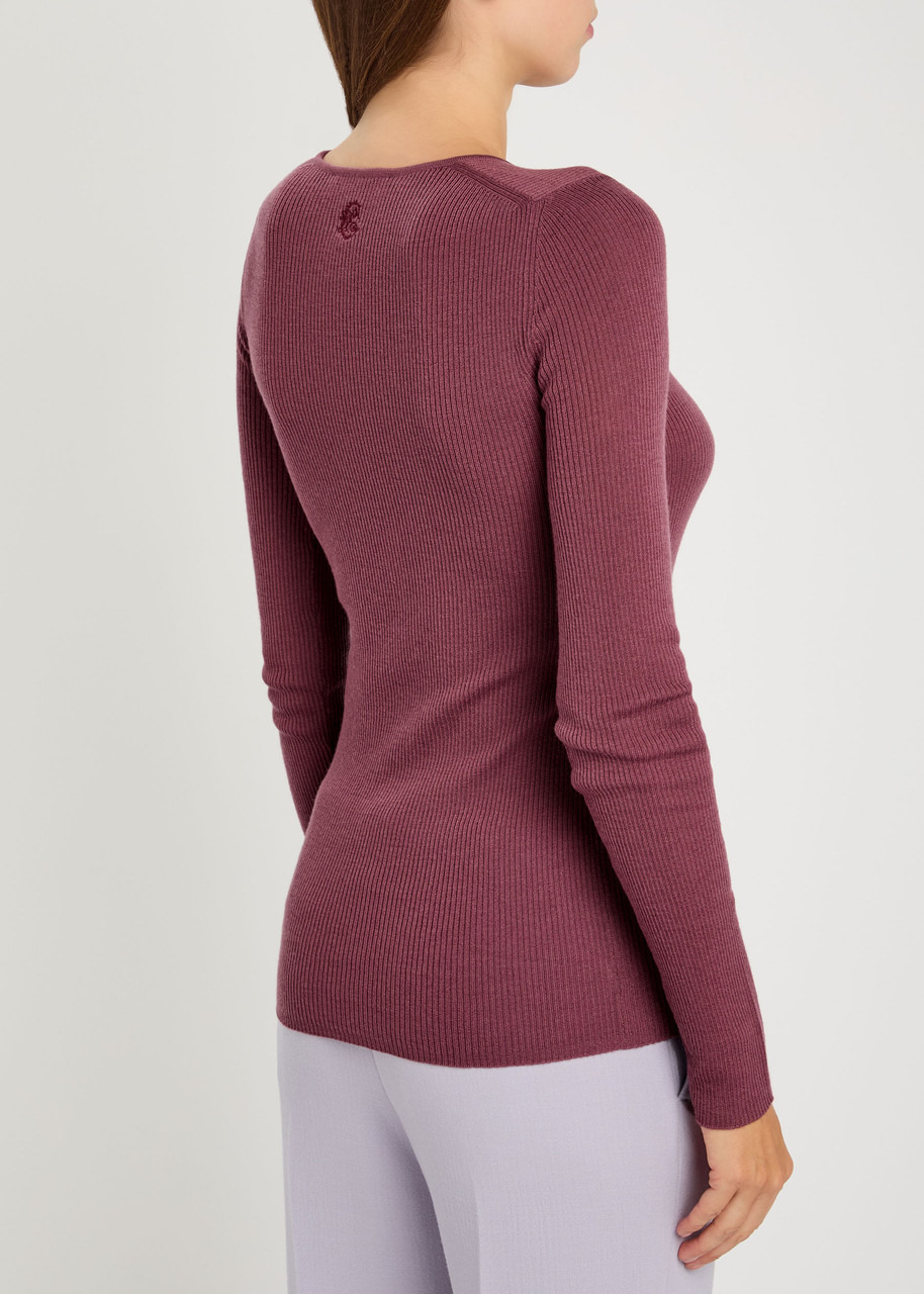Chloe Ribbed-knit Wool top - 3