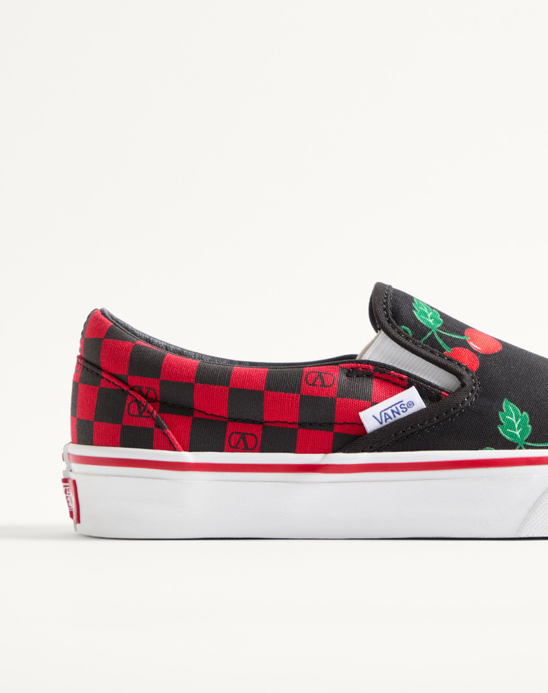 VALENTINO GARAVANI AND VANS SLIP-ON FABRIC SNEAKER WITH MAXI CHERRYFIC PRINT AND VLOGO CHECKERBOARD 8