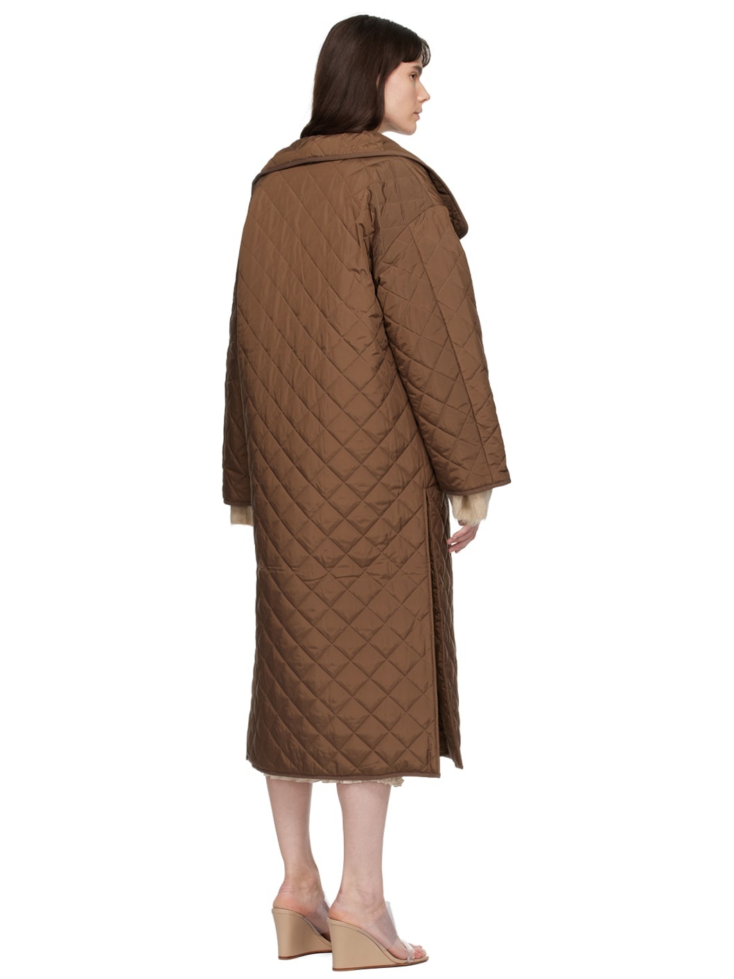 Brown Quilted Coat - 3