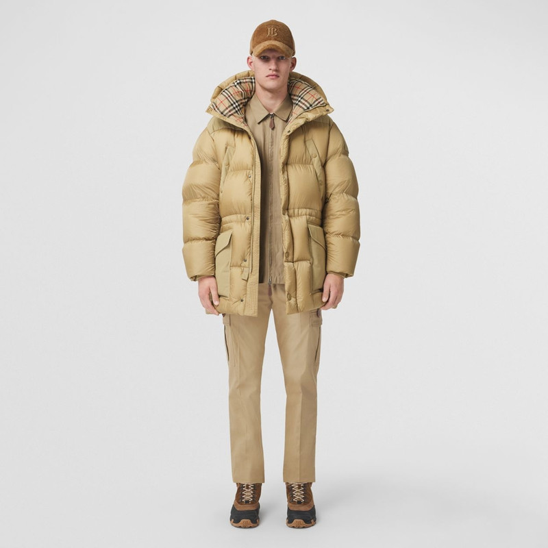 Burberry Logo Appliqué Nylon Puffer Coat outlook