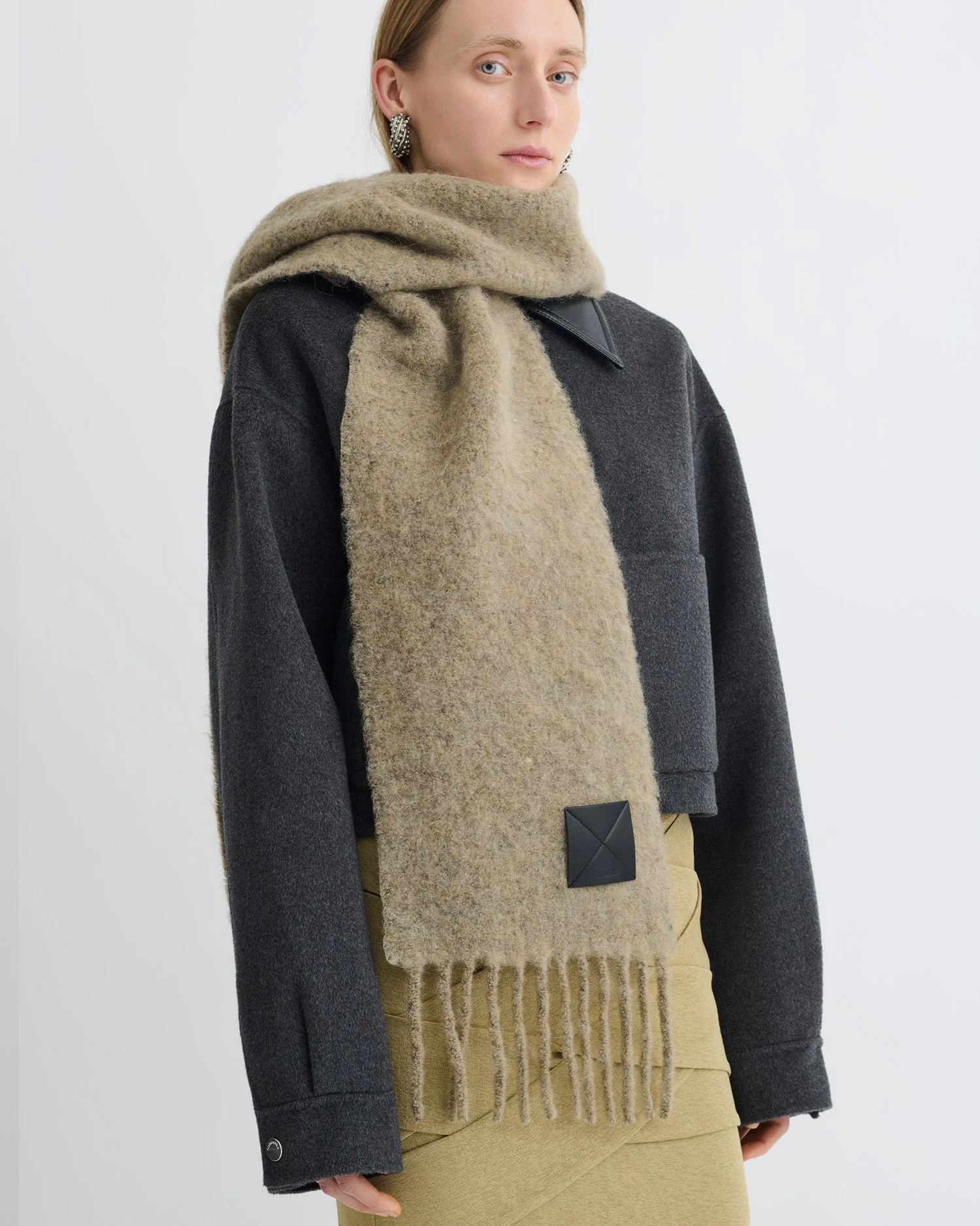 Narrow Fringe Scarf - 1