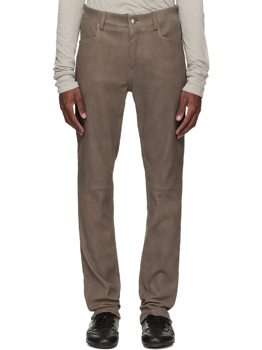 Gray Temple Tyrone Leather Pants - 1