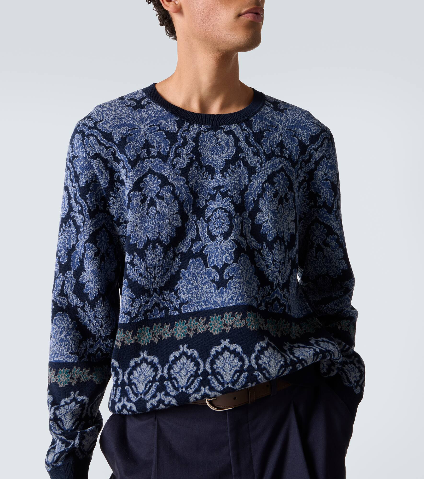 Intarsia cotton sweater - 5