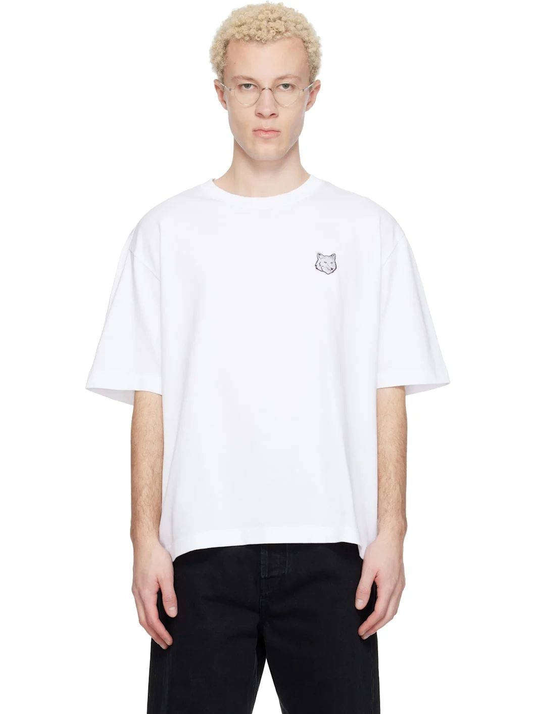 White Fox Head Oversize T-shirt - 1
