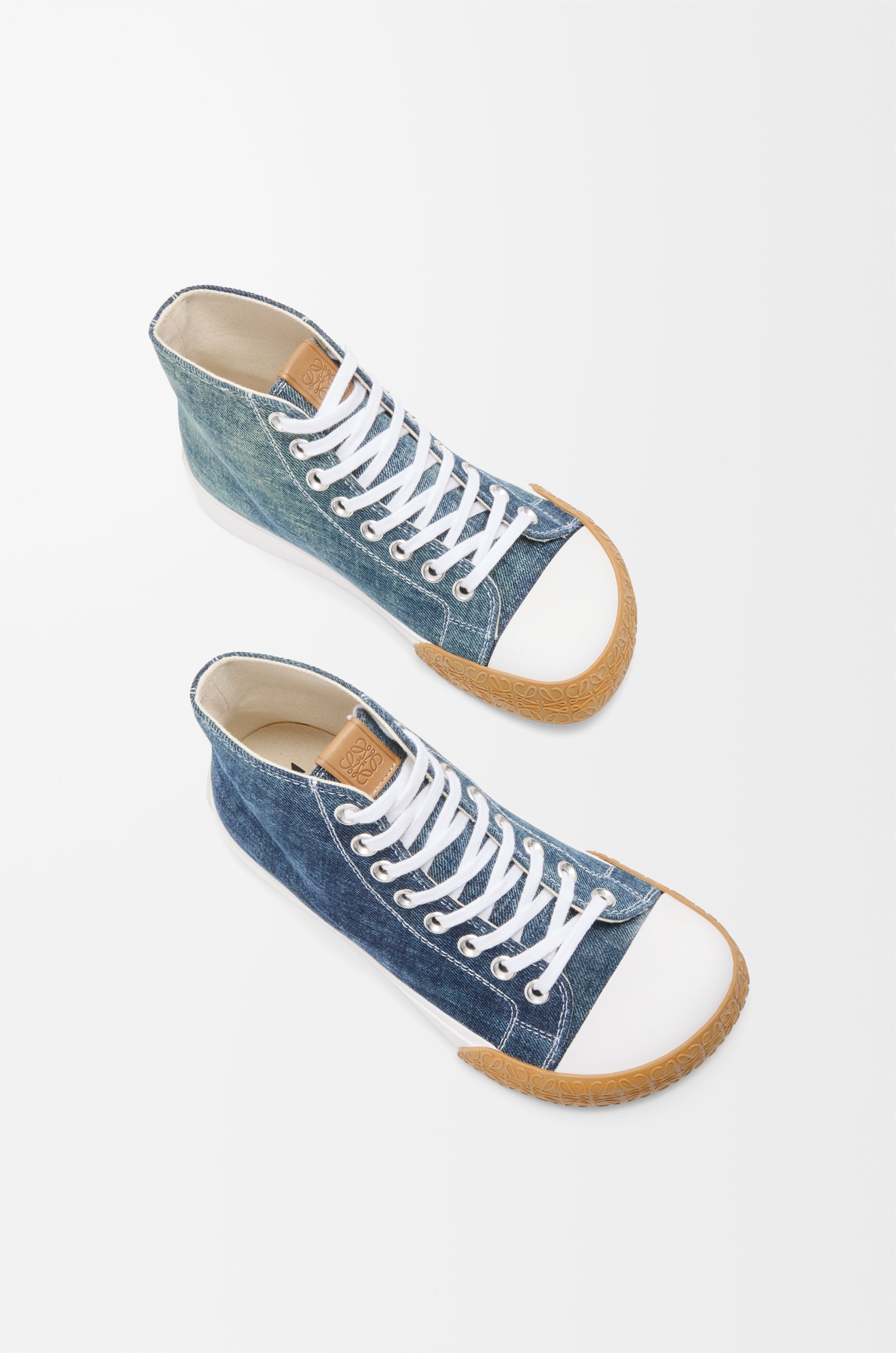 Bloc high-top sneaker in denim - 4