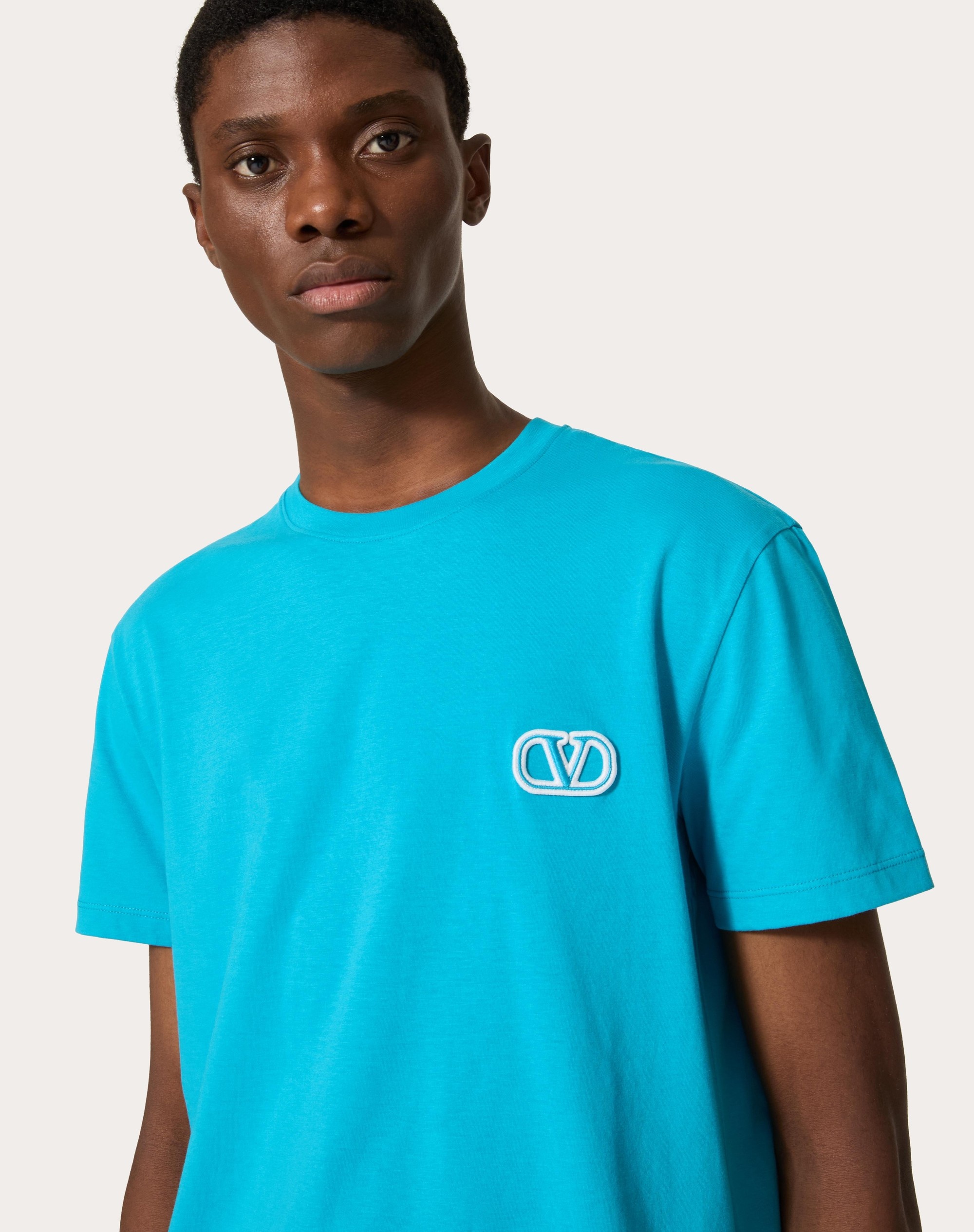 COTTON T-SHIRT WITH VLOGO SIGNATURE PATCH - 5