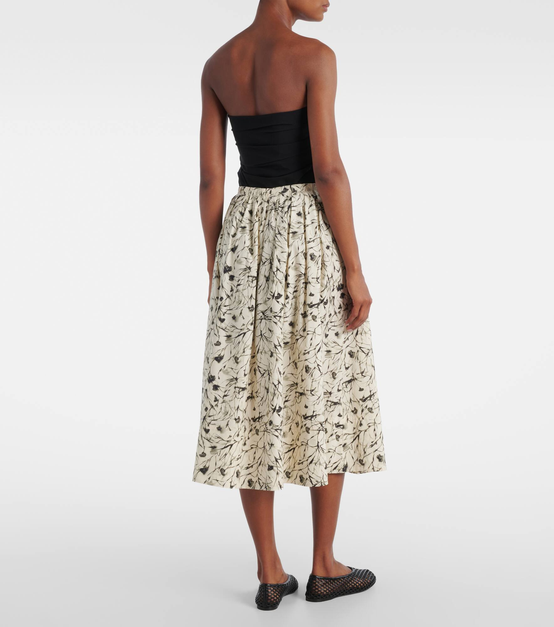 White Label Austin cotton poplin midi skirt - 3