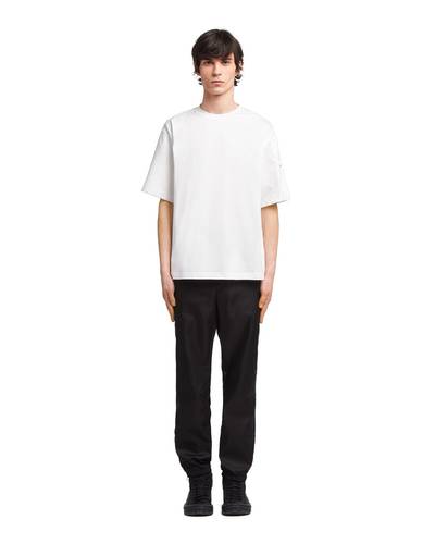 Prada Stretch cotton T-shirt with nylon details outlook