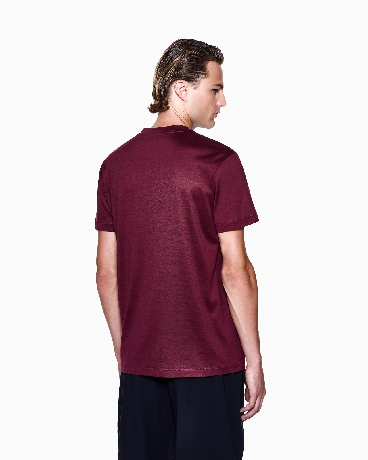 PLAIN-KNIT JERSEY T-SHIRT IN A SILK-AND-COTTON BLEND - 3