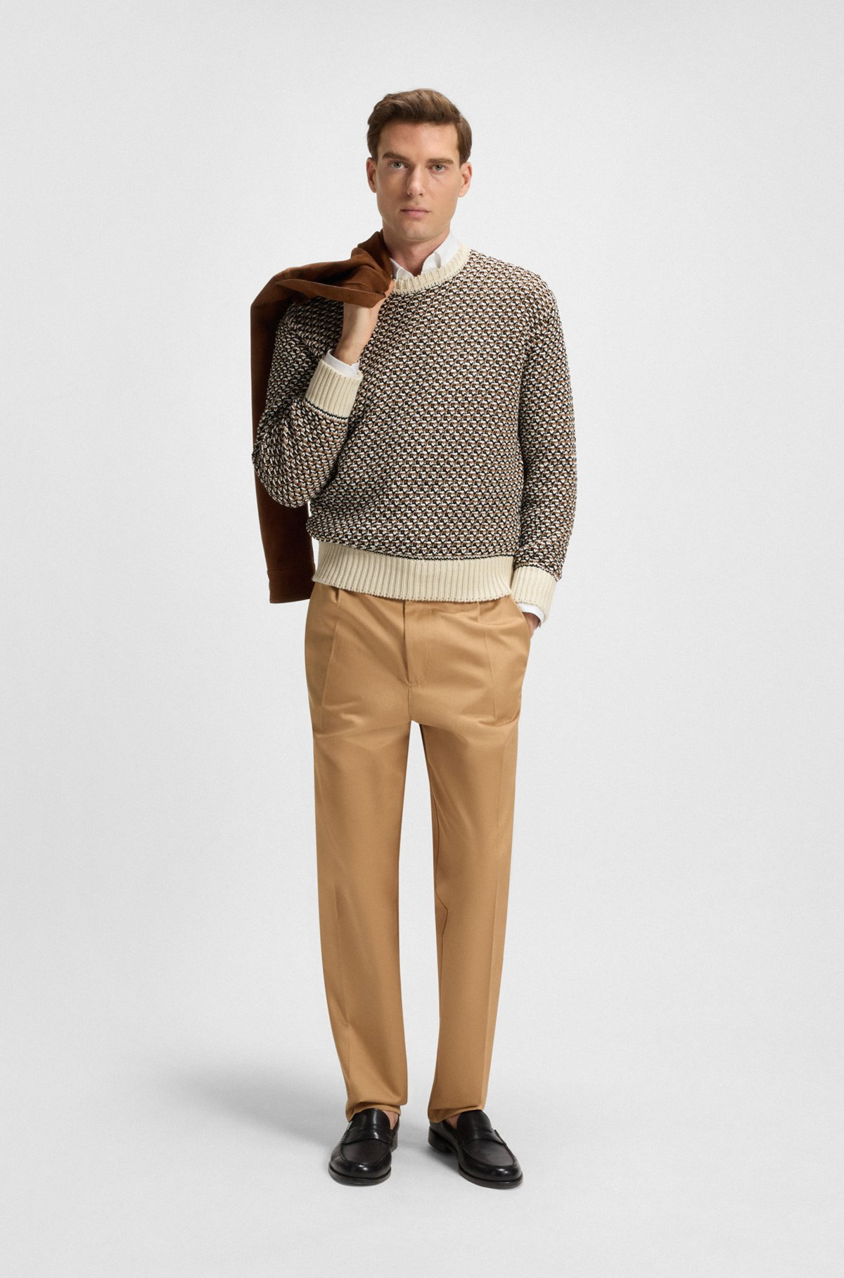 COTTON SWEATER WITH RICH KNITTED STRUCTURE - 4