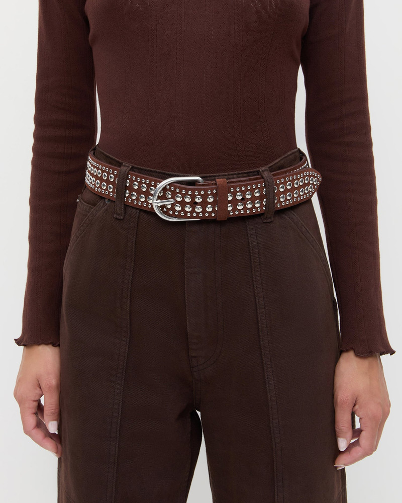 Isaac Espresso/Silver Studded Belt 3
