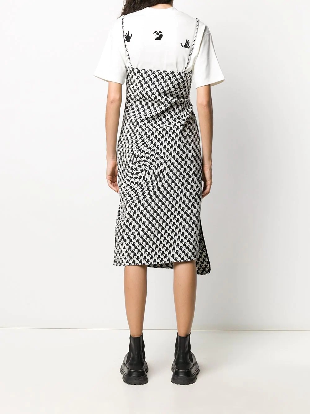 houndstooth layered T-shirt - 4