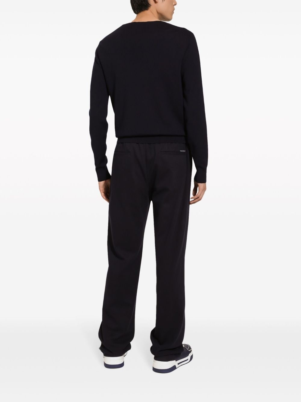 logo-embroidered virgin wool jumper - 4