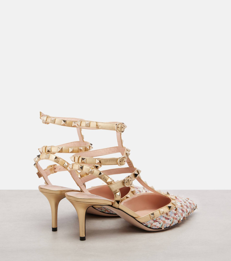 Rockstud 65 tweed and leather pumps 2