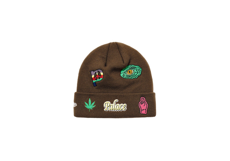 PALACE PALACE NEW ERA JESUS BEANIE BROWN outlook
