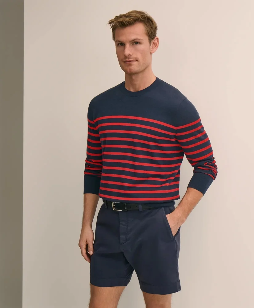 Supima® Cotton Mariner Stripe Sweater - 1