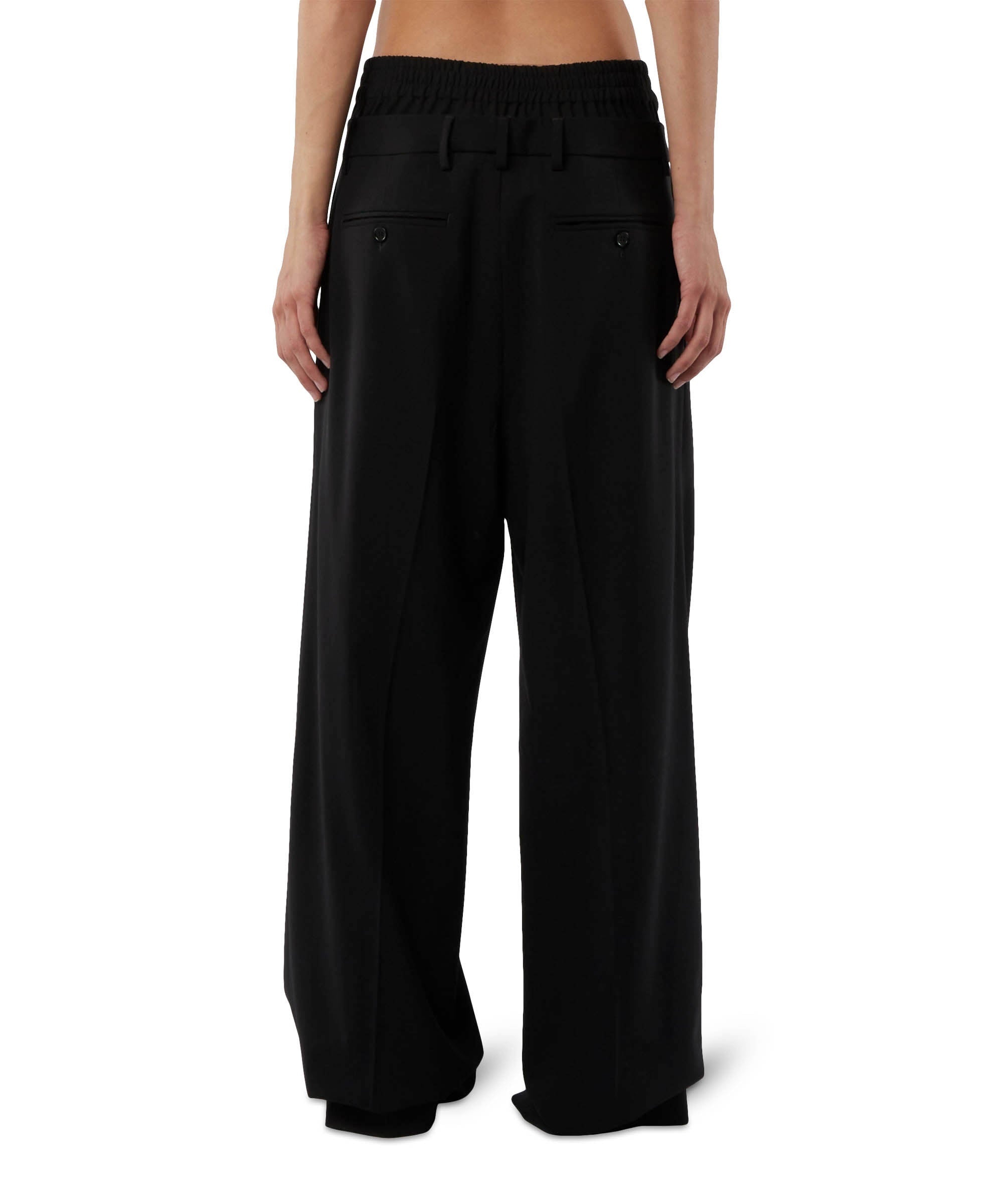Virgin wool tailored pants with built-in boxers - 4