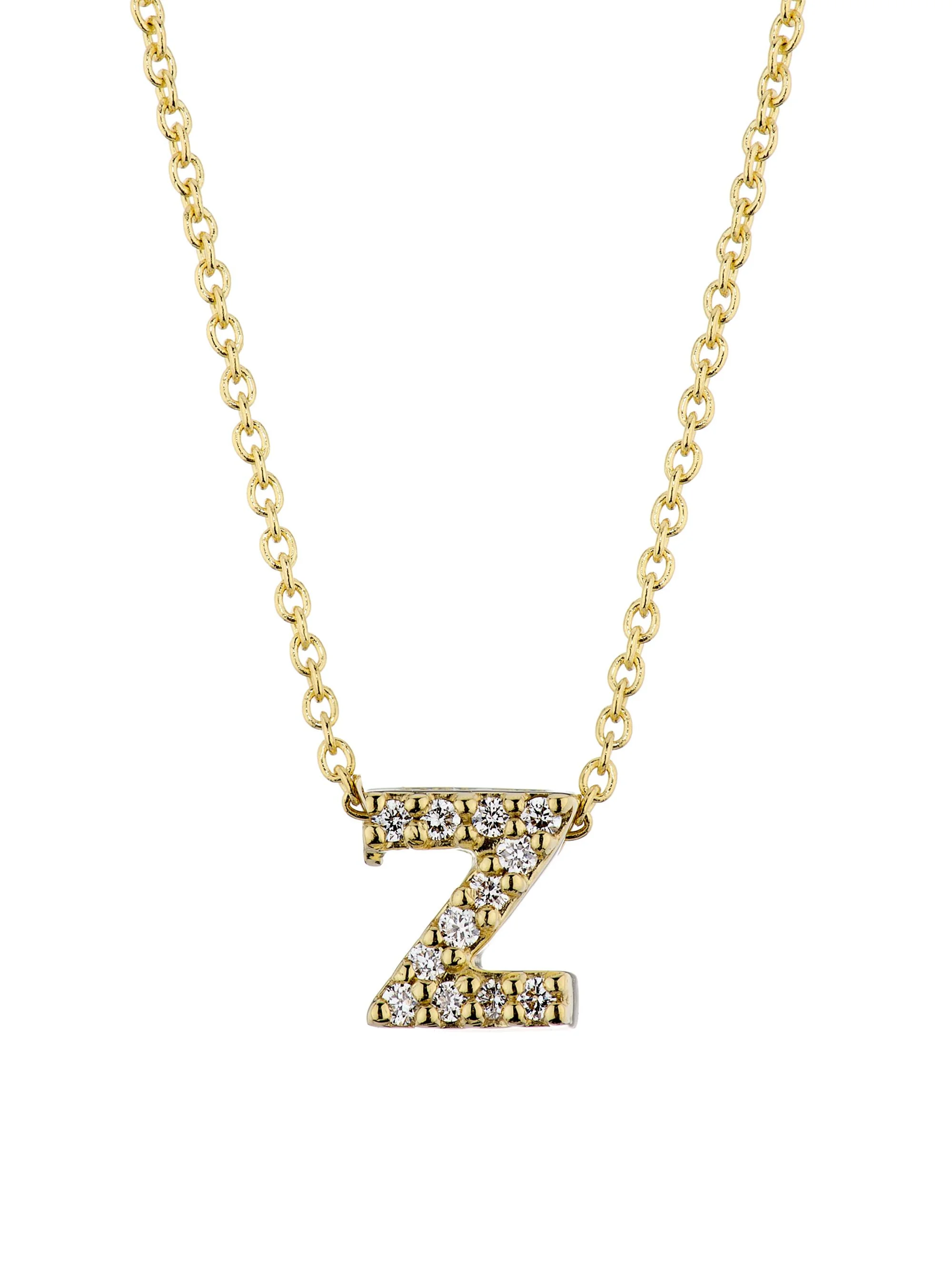 Women's Tiny Treasures Diamond & 18K Yellow Gold Initial Necklace - Initial Z - 1