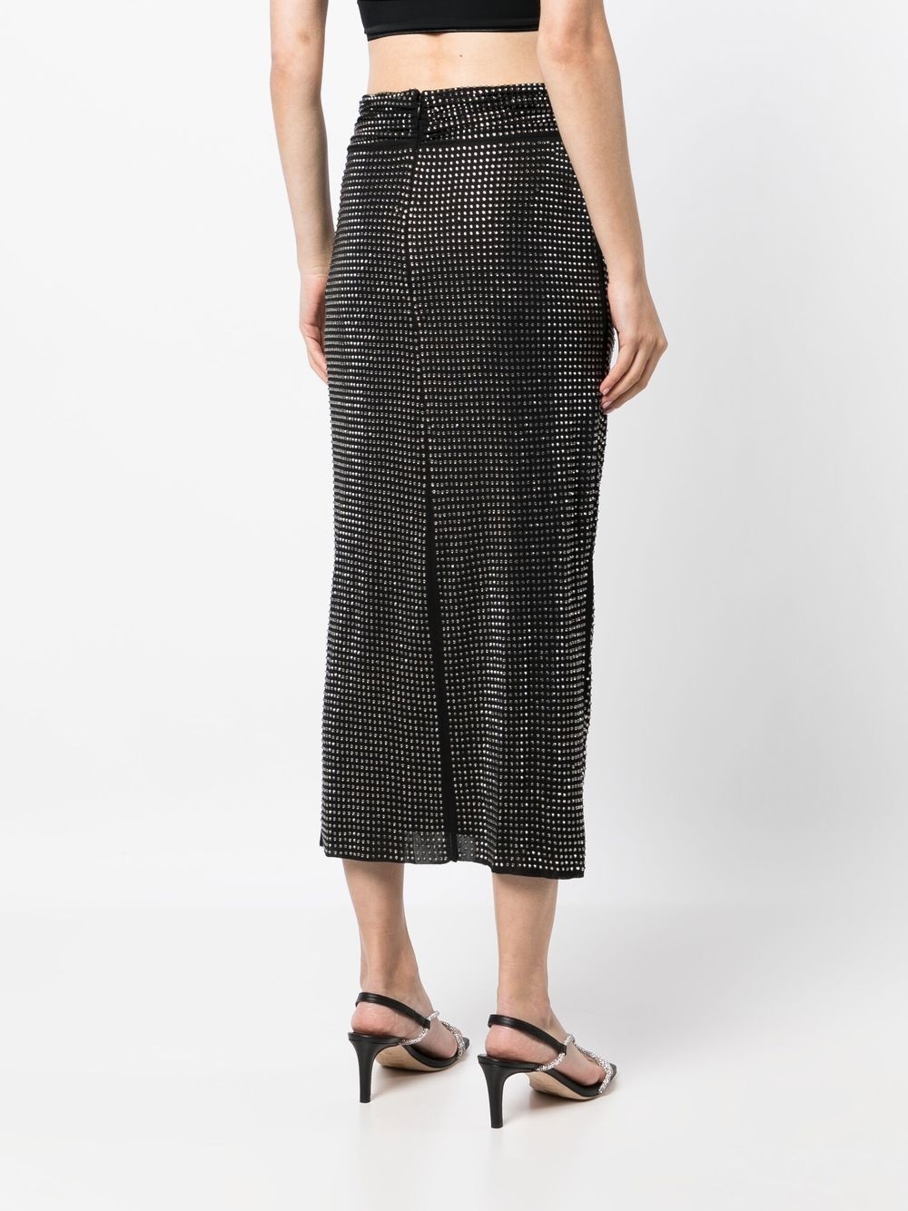 gem-embellished draped skirt - 4