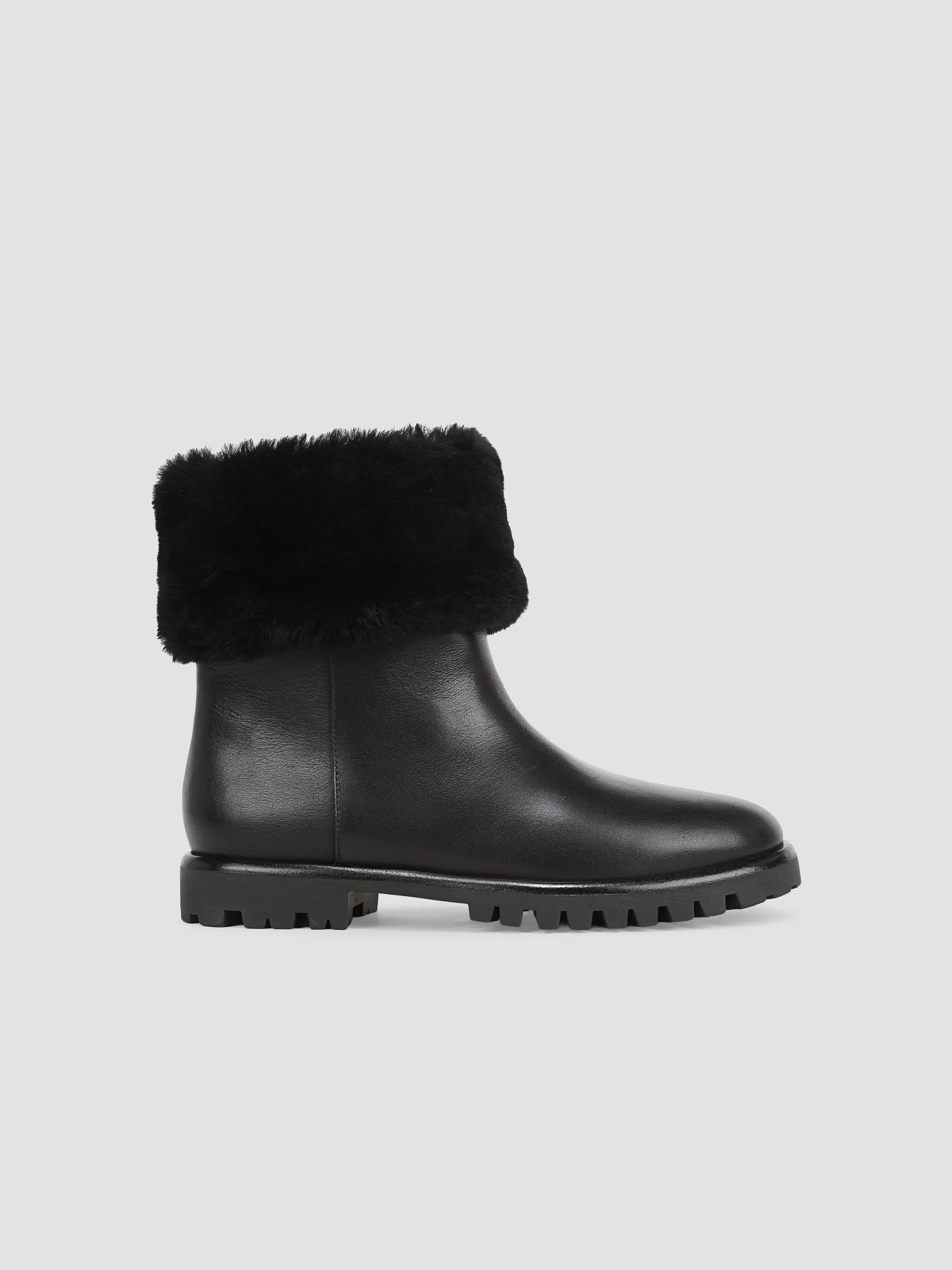 Women's Cameron 25MM Leather & Shearling Lugsole Boots - Black - 1