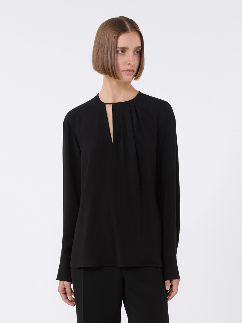 KAKI Lightweight cady blouse - BLACK 3