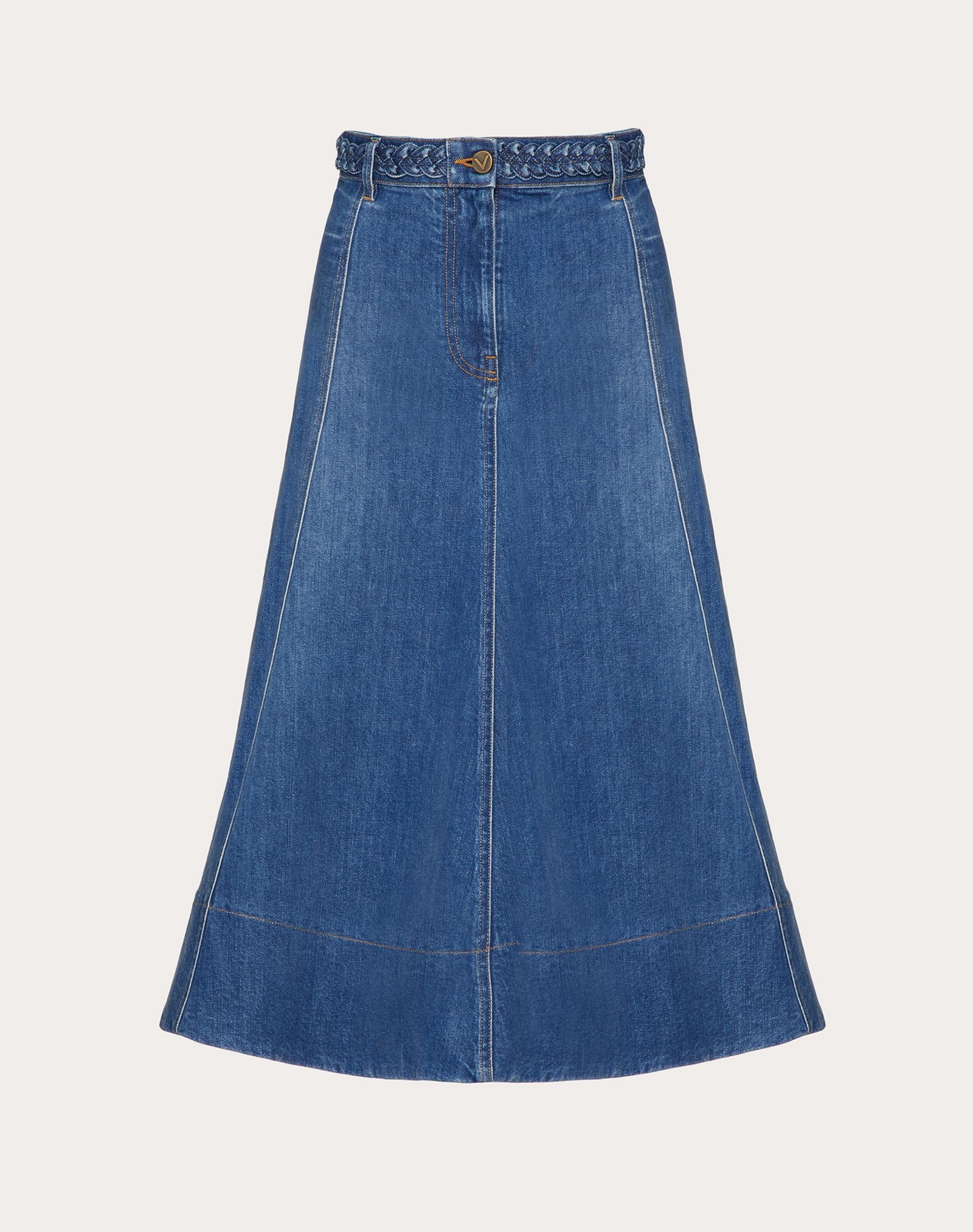 Light Stretch Denim Skirt - 1