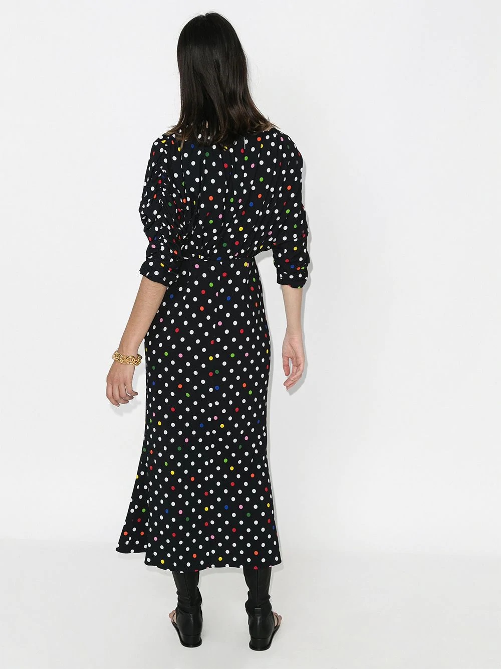 spot-pattern midi dress - 3