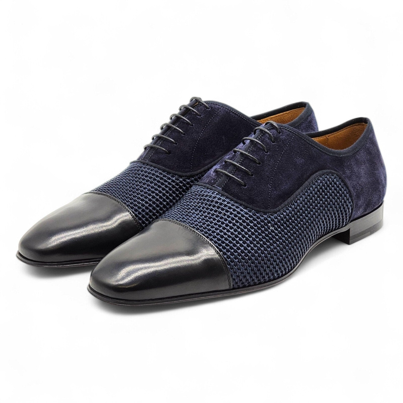 Christian Louboutin Greggo Leather and Suede Oxford Shoes in Blue EU 43 US 10 - 1