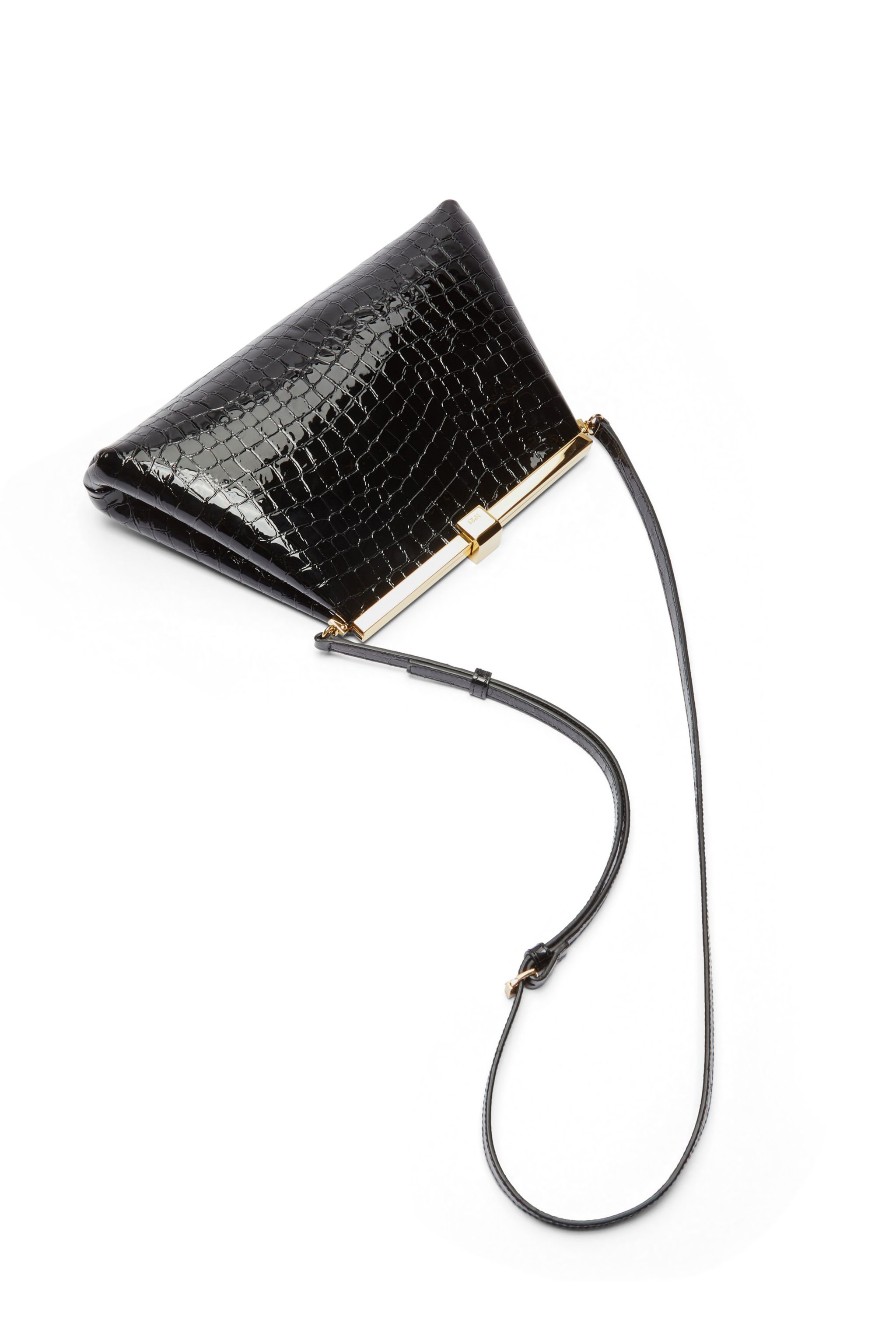 PUFFY JEANNE CROC-EFFECT LEATHER SHOULDER BAG - 4