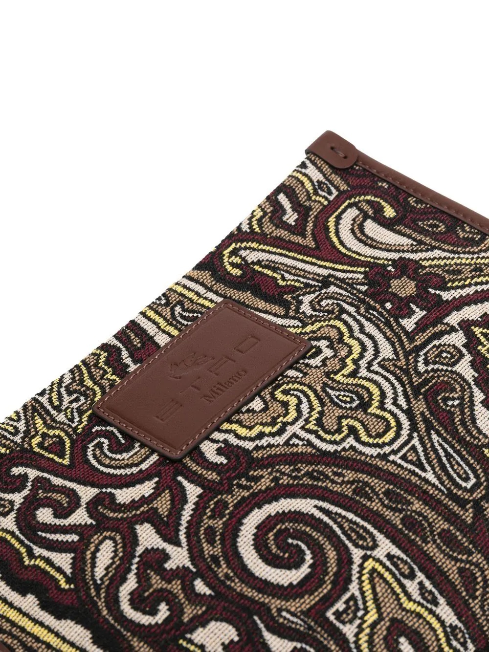 woven paisley print clutch bag - 4