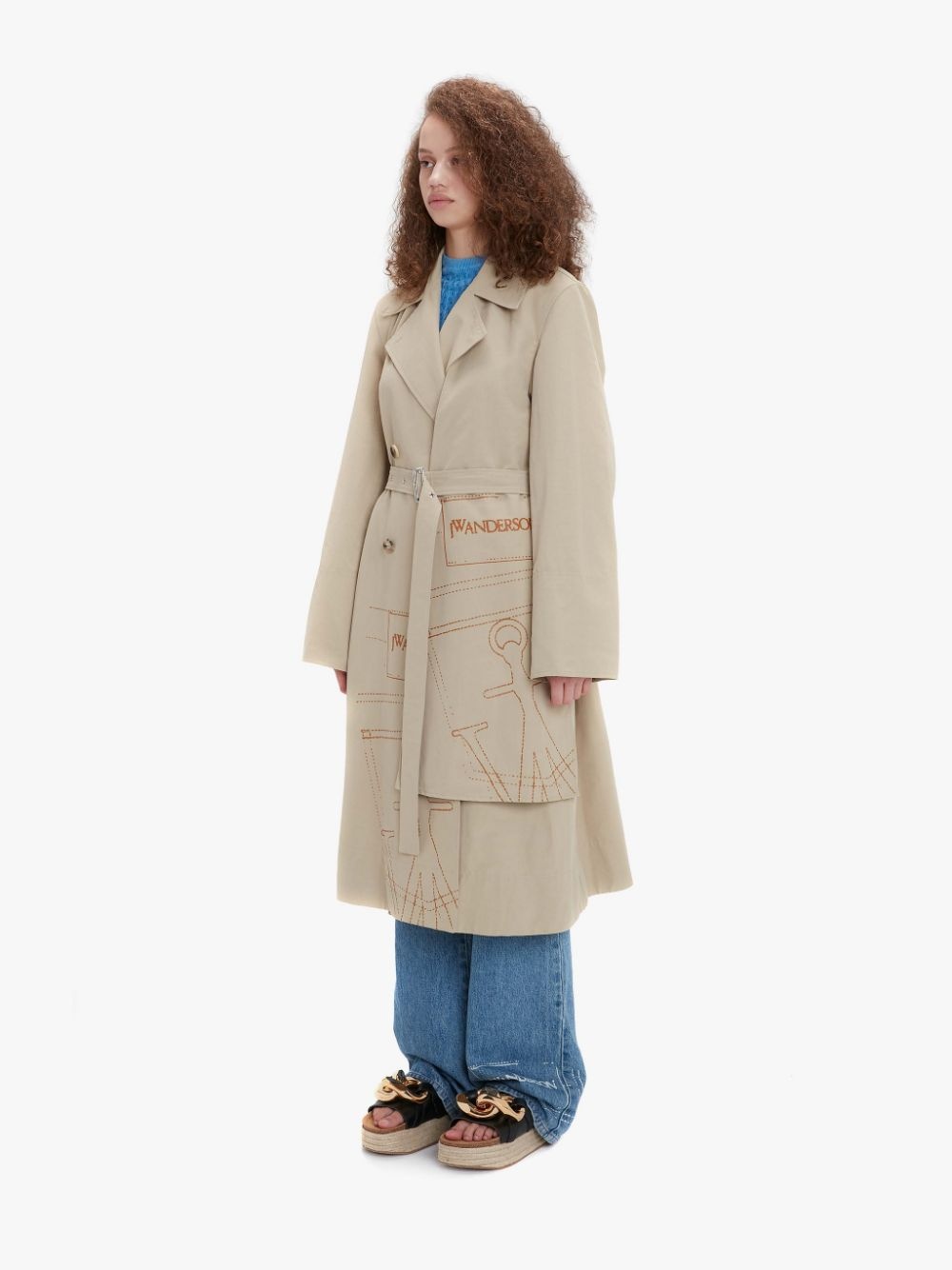 LOGO PRINT TRENCH COAT - 5