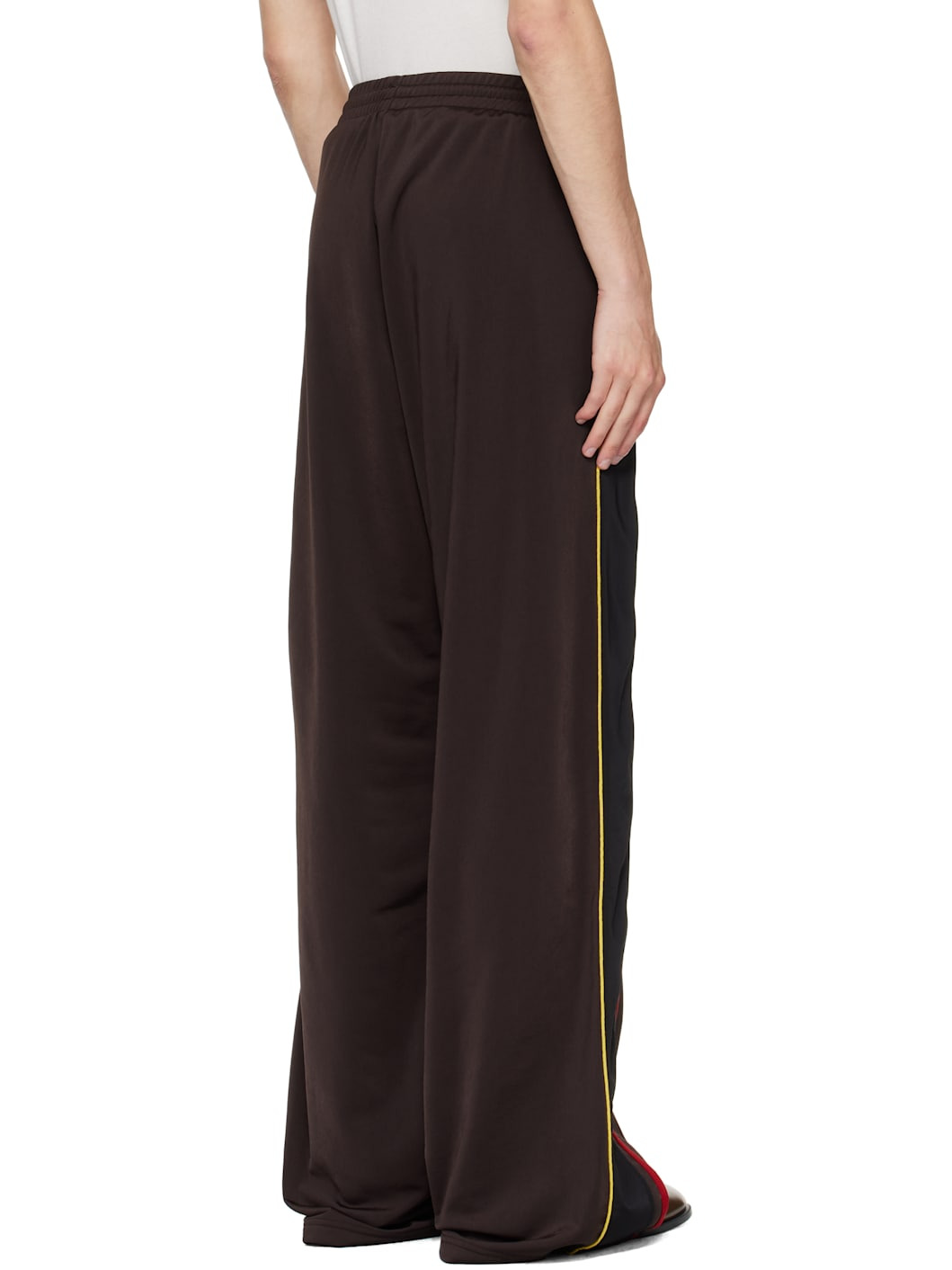 Brown Wide Leg Track Pants - 3