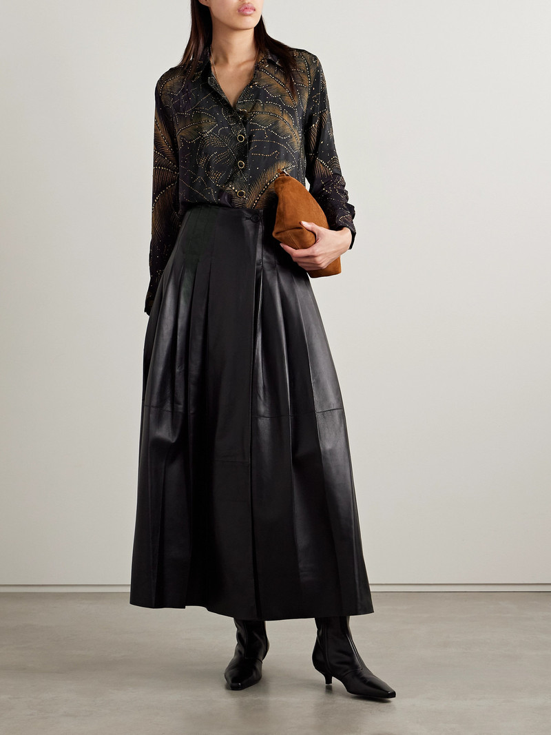 FARM RIO Crystal-embellished Printed Crepe De Chine Shirt outlook