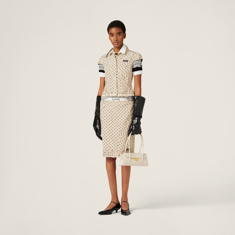 Miu Miu Polka-dot crepe de chine shirt outlook