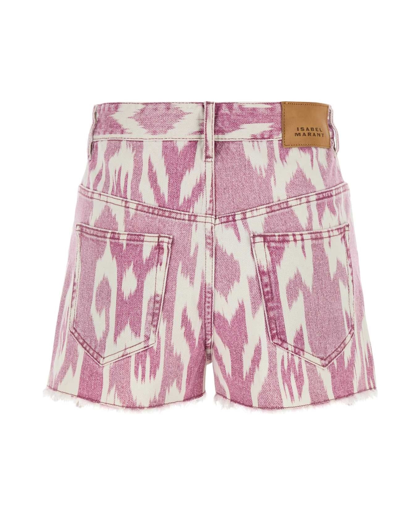 Printed Denim Lesia Shorts - 2
