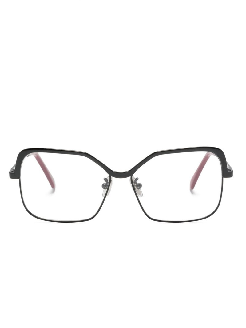 logo-debossed square-frame glasses 1