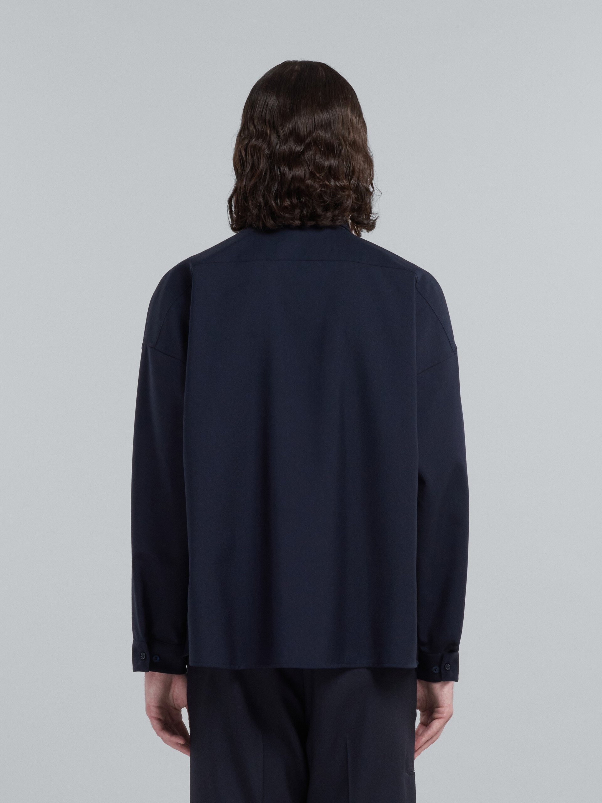 Marni BLUE TROPICAL WOOL SHIRT | REVERSIBLE