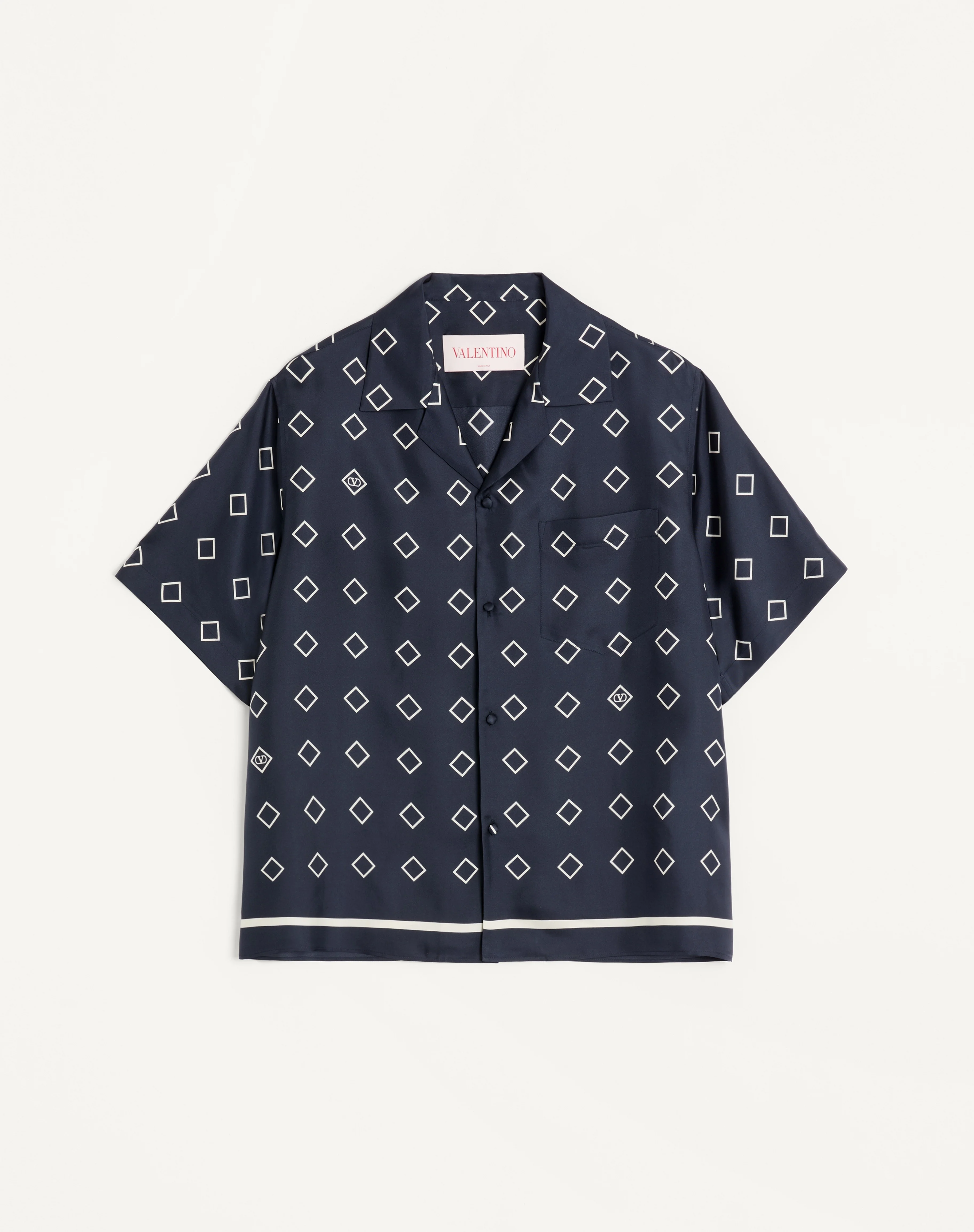 SILK TWILL BOWLING SHIRT WITH OPTICOOL PRINT - 1