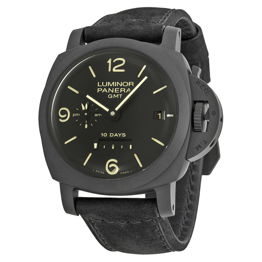 Pre-owned Panerai Luminor 1950 10 Days GMT Black Dial Men's Watch PAM00335 - 1
