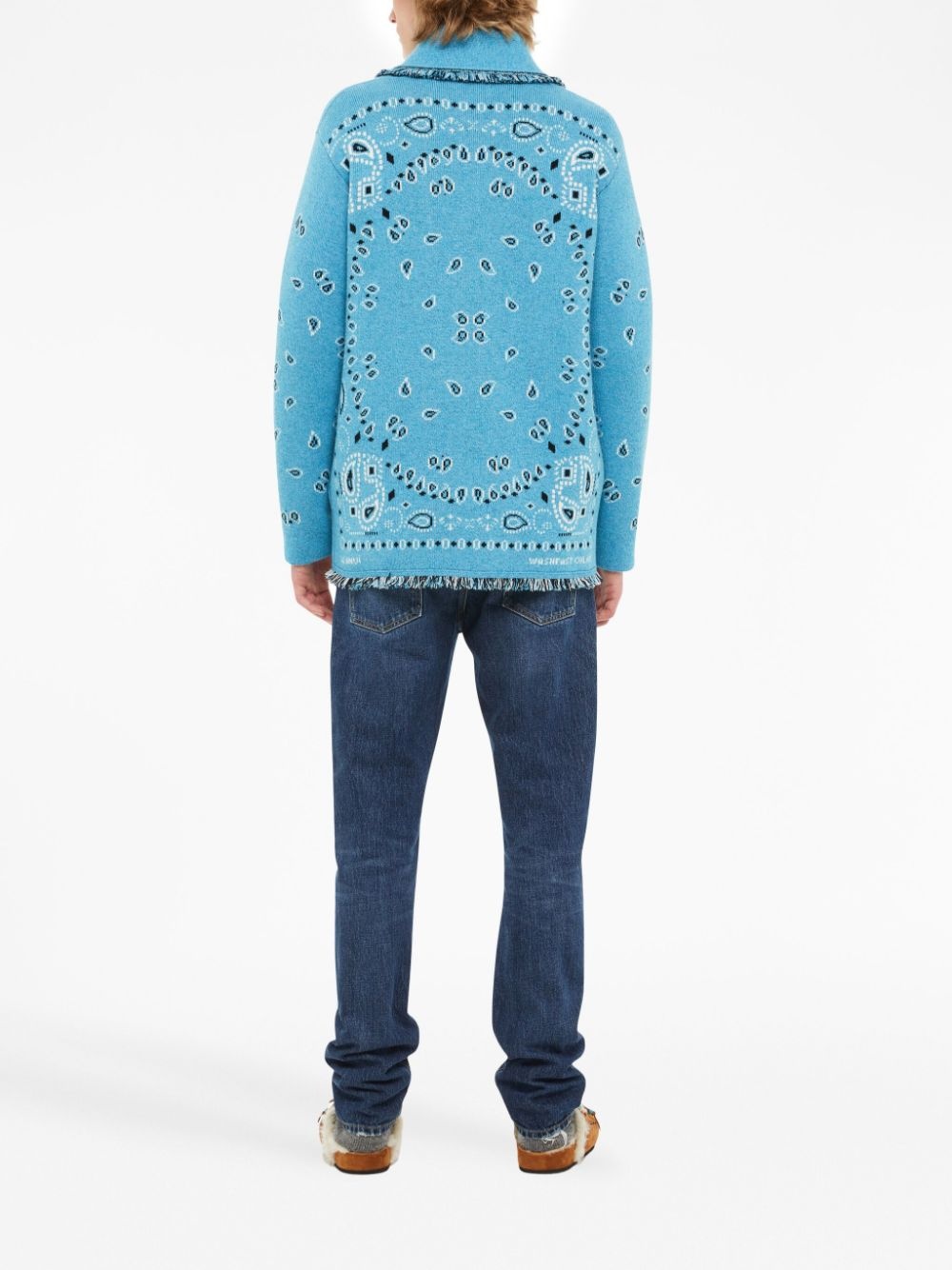 Bandana Jacquard fringed cardigan - 5