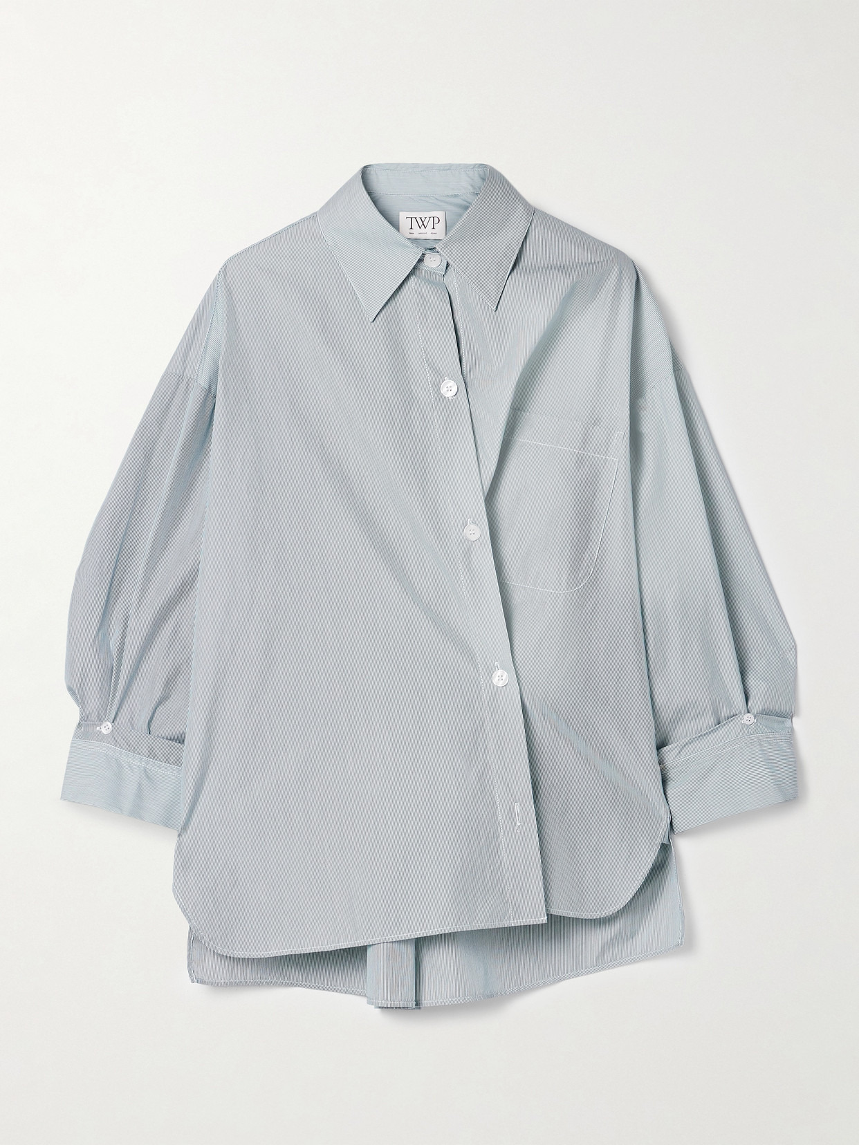 New Earl Asymmetric Striped Cotton-poplin Shirt - 1