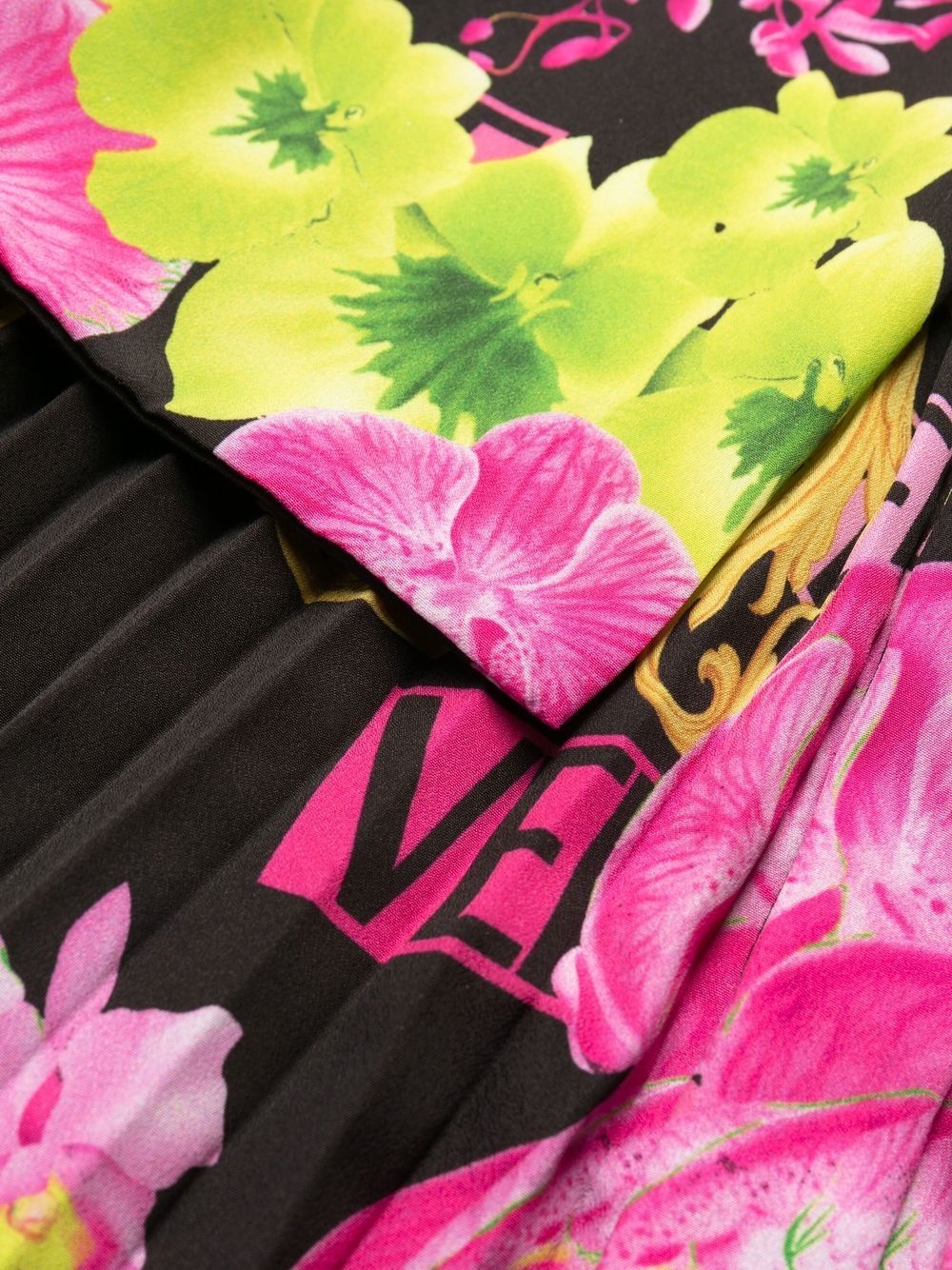 Logo Orchid-print midi dress - 7