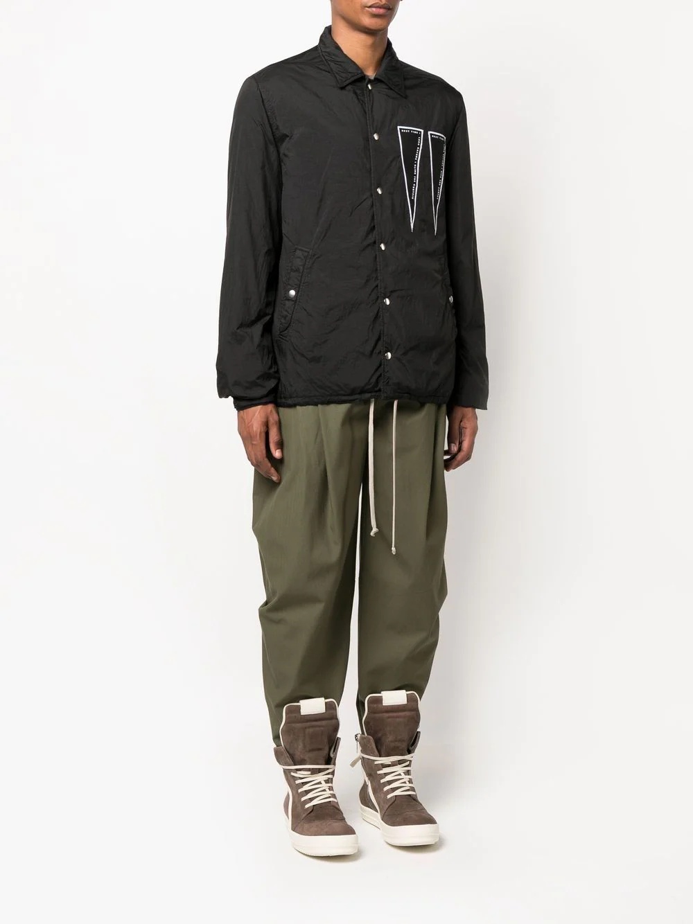 logo-patch bomber jacket - 3