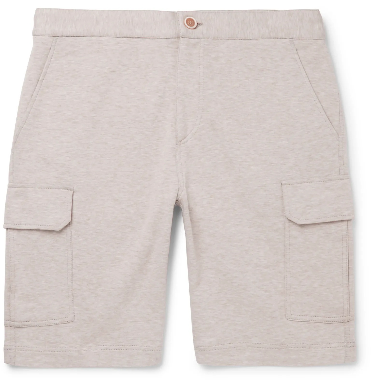 Mélange Cotton-Blend Jersey Cargo Shorts - 1