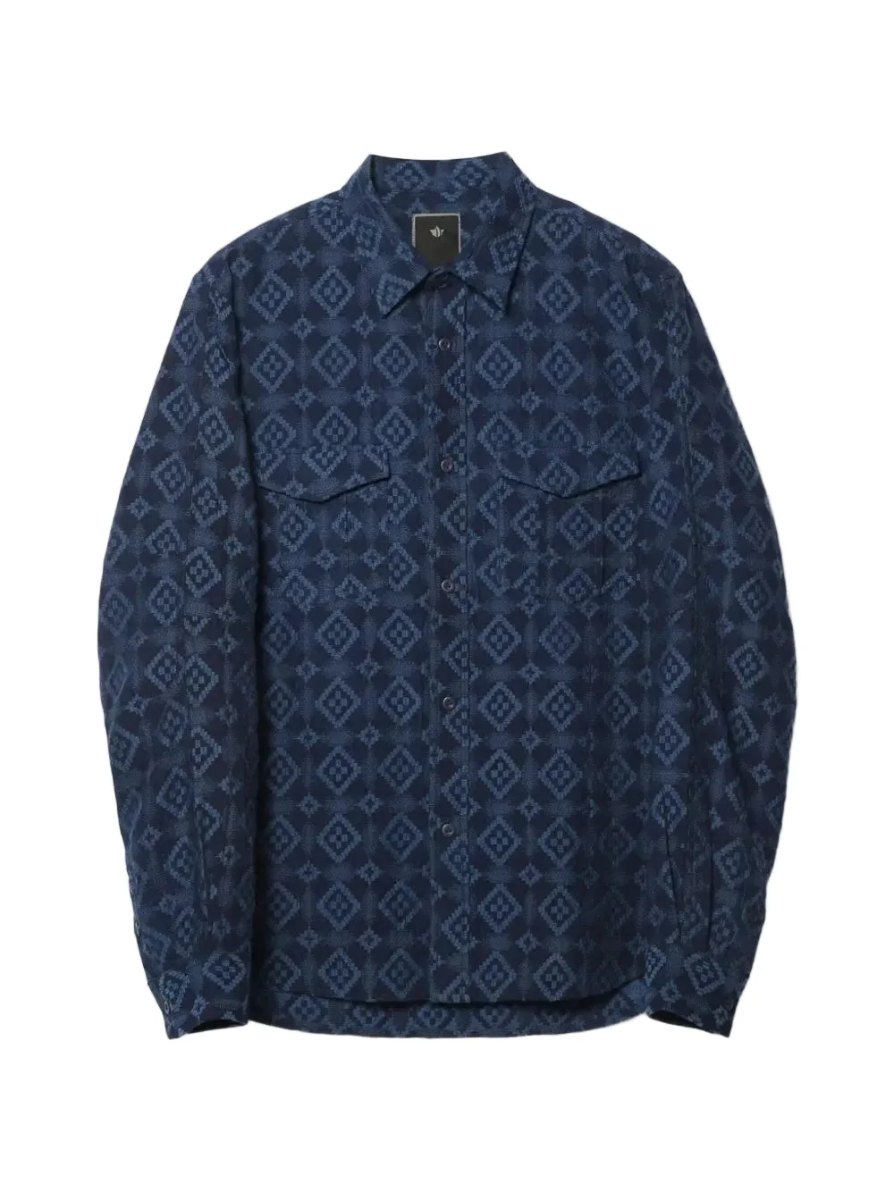 KOMON AIZOME JACQUARD-PATTERNED COTTON SHIRT - 1