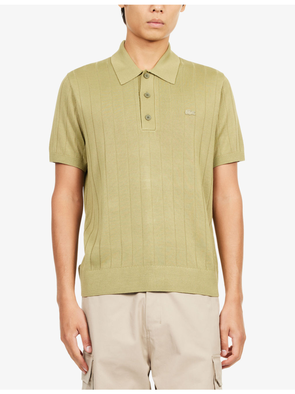Short-Sleeve Knitted Cotton-Blend Polo Shirt - 3