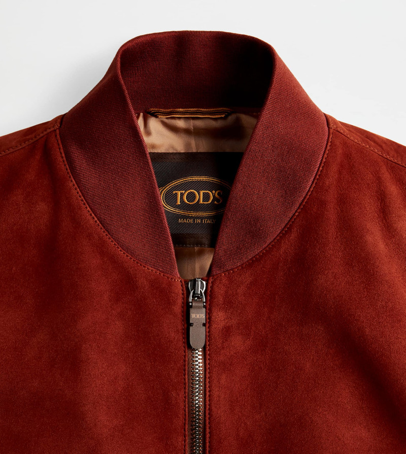 PASHMY BOMBER JACKET IN SUEDE - RED 7