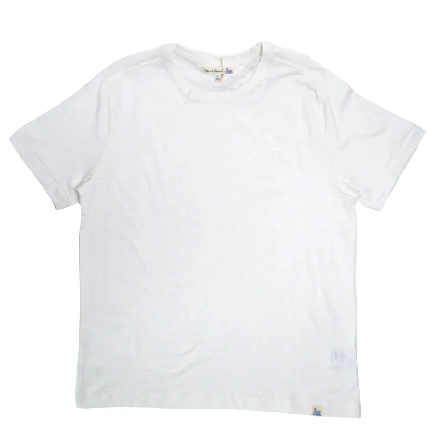 Good Basics SCT04.01 Unisex Short Sleeve Pima Slub Relaxed Fit Tee White - 1