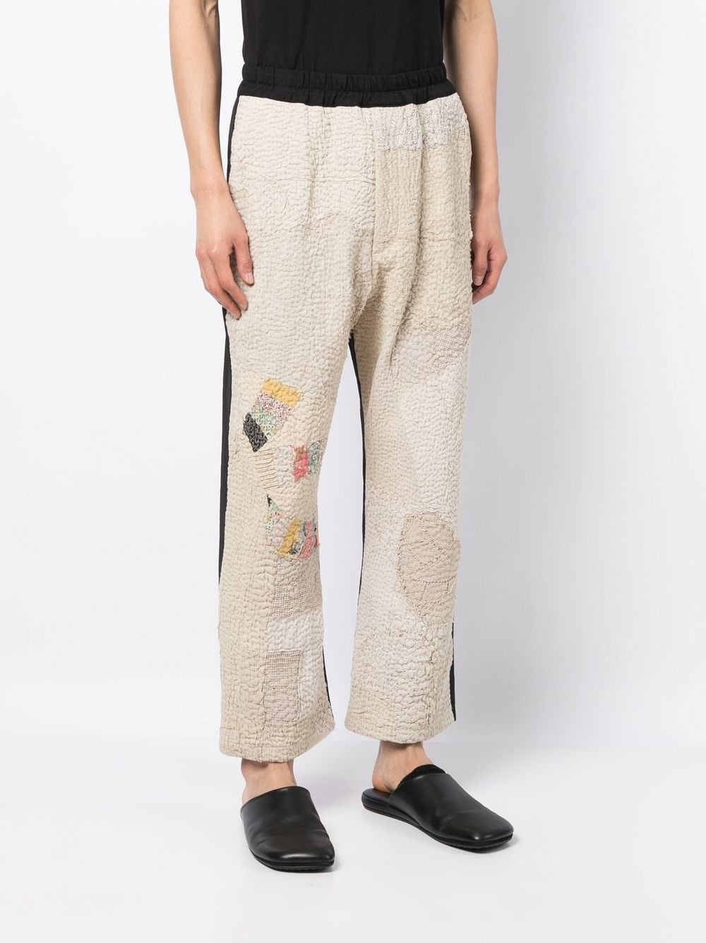 patchwork design trousers - 3