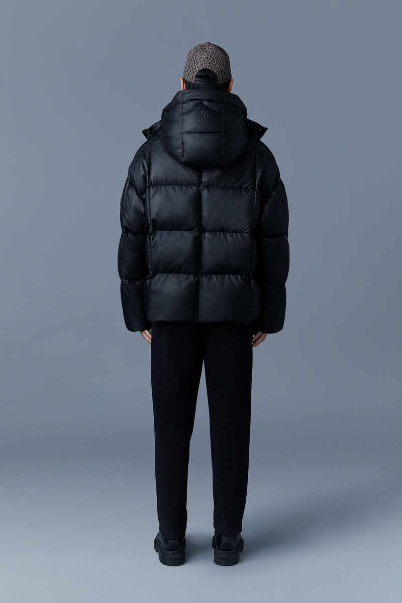 MIKKO (R) Leather down jacket with removable hood 3